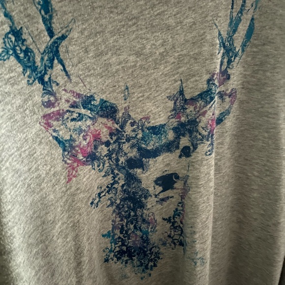 Aeropostale Gray Blue Deer Graphic Raglan Sweatshirt size XL - Picture 4 of 5